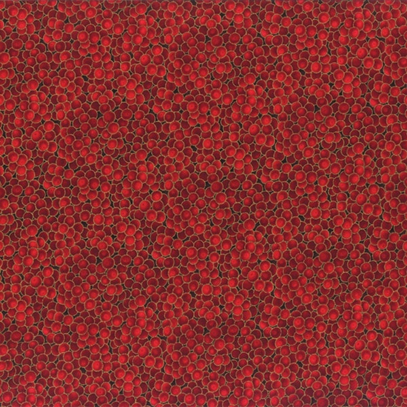 Hoffman Metallic G8556 78G Scarlet/Gold Beads By The Yard