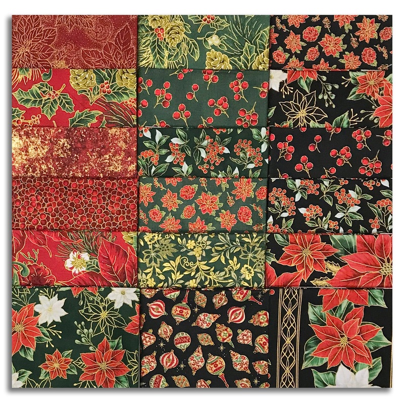 Matt's Jordan Pre-Cut 18 Piece Fat Eighth Bundle - Christmas Blossom