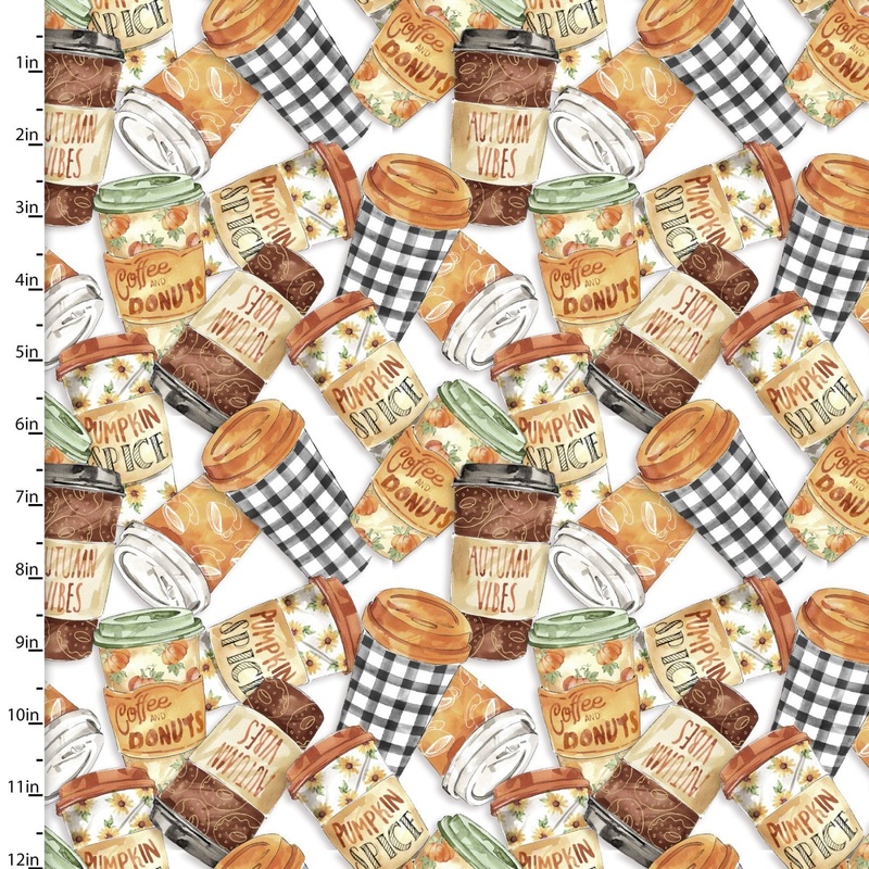 Studio E Coffee Break 23744 White Cup Of Joe By The Yard