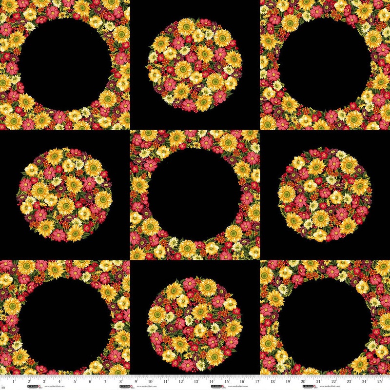 Studio E Dots & Holes 8364P 99 Black Harvest 26 PANEL By The PANEL (not strictly by the yard)