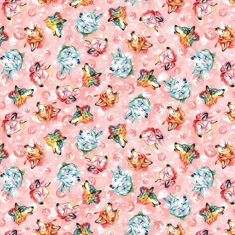 Studio E Spirit of The Wolf 7209 32 Coral Wolfs By The Yard