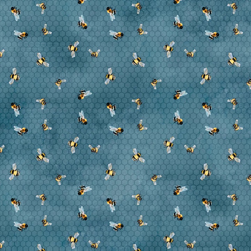 Wilmington Prints Sunkissed 33918 459 Blue Bees By The Yard