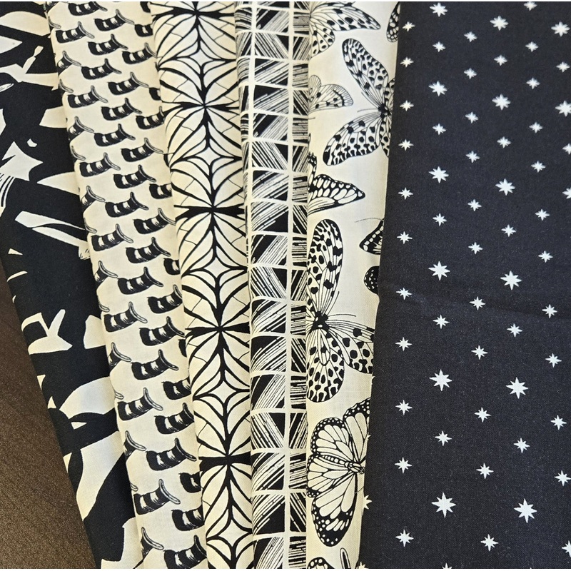 Matt's Mystery Bundles -  3.654 yards - Black & White- Assorted Remnants