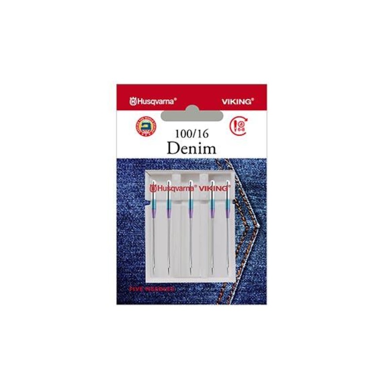 Husqvarna Viking Denim Needles Size 100/16 5-Pack