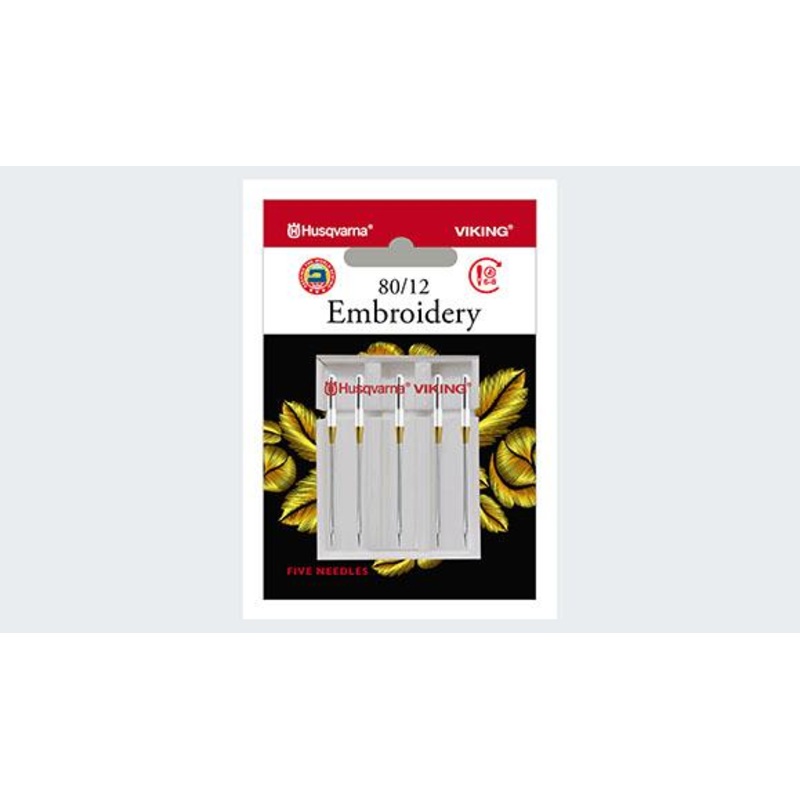 Husqvarna Viking Embroidery Needles Size 80/12 5-Pack