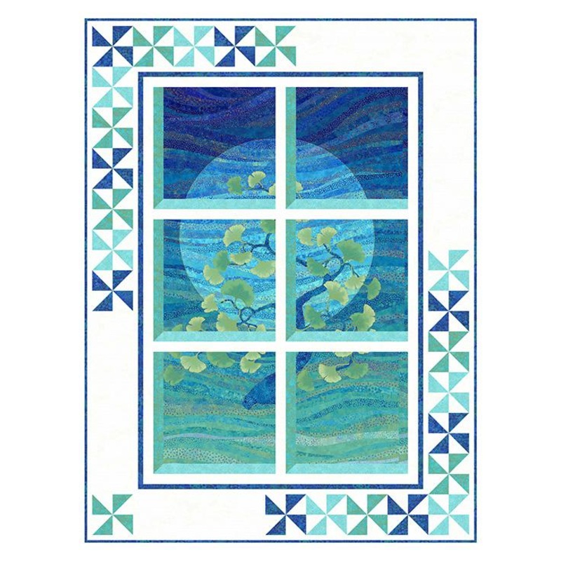 Shimmer Ginkgo Garden - Single Colorway Garden Window Quilt