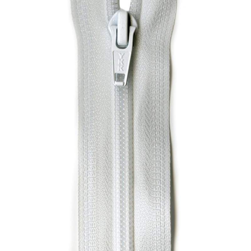 Ziplon 1-Way Separating Zipper 24in White