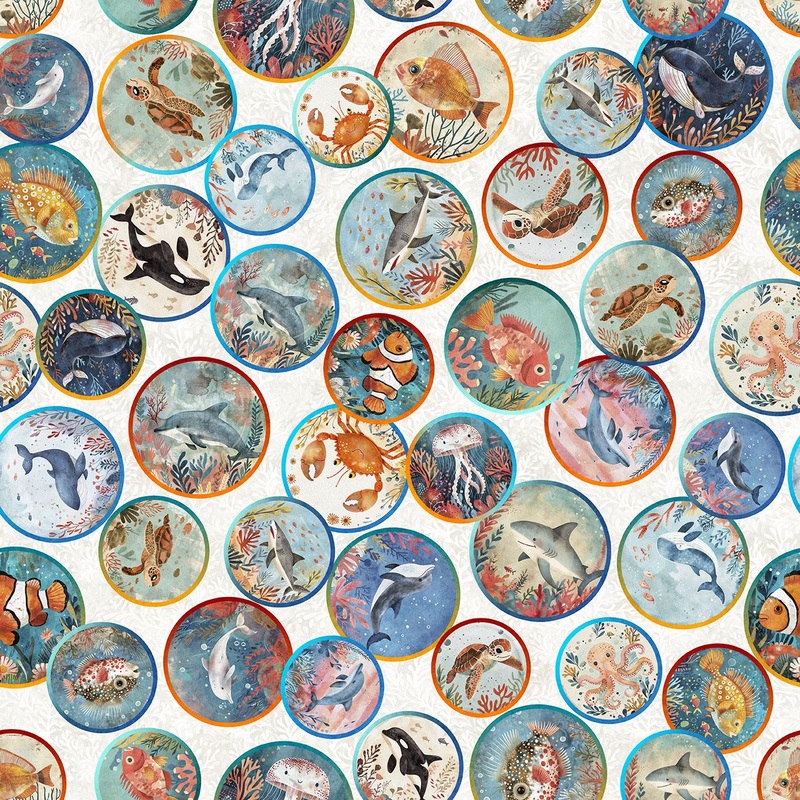 Deep Sea Dazzle Undersea Medallions Beige 31196 E