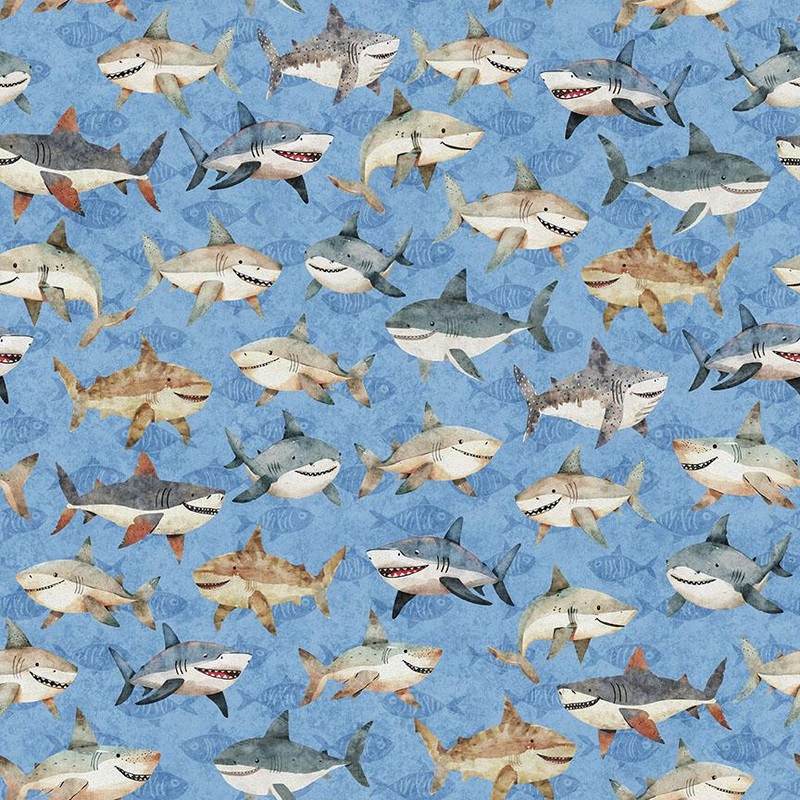 Deep Sea Dazzle Undersea Shark Toss Blue 31199 B