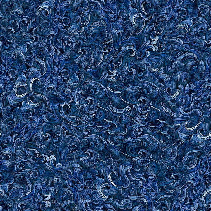 Deep Sea Dazzle Undersea Wave Textures Navy 31200 N