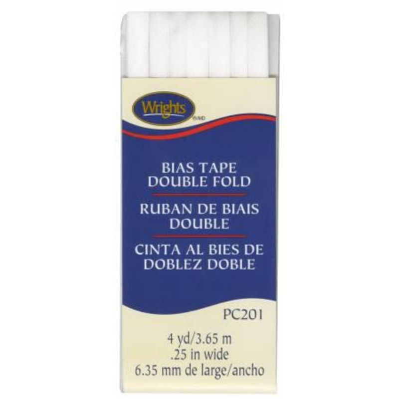 Double Fold Bias Tape White