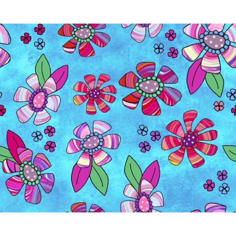 Here Kitty Kitty Flower Toss Blue 29960-Q