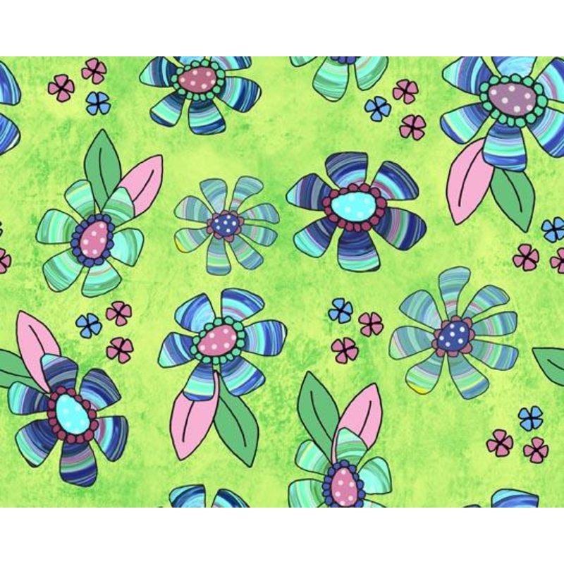 Here Kitty Kitty Flower Toss Green 29960-H