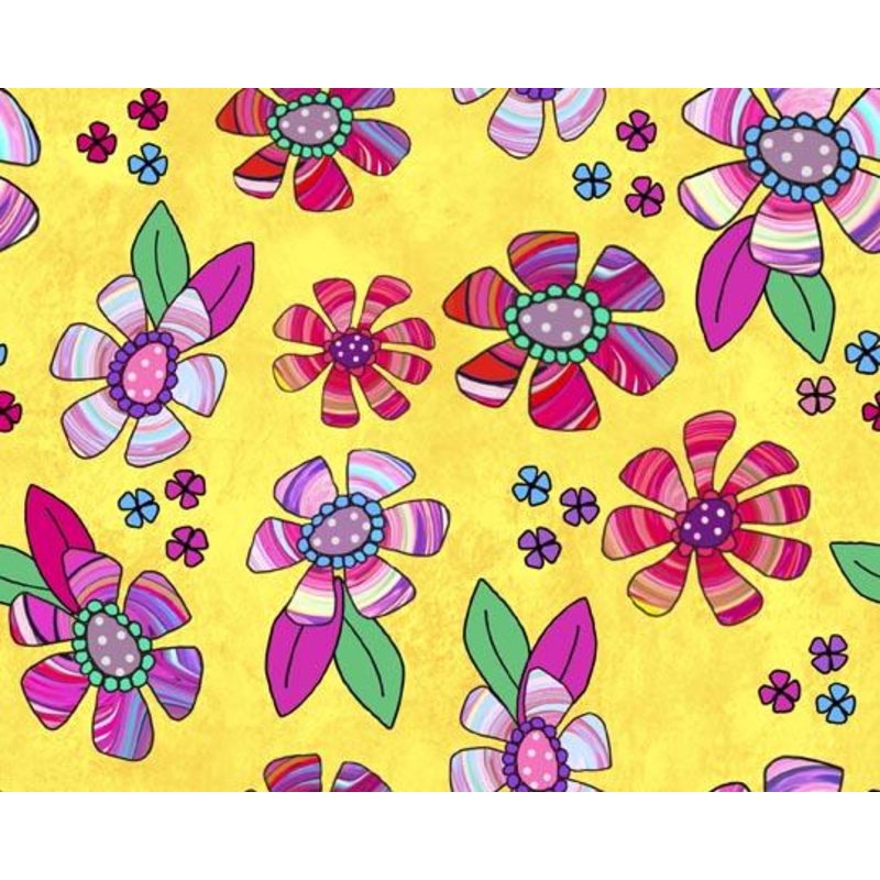 Here Kitty Kitty Flower Toss Yellow 29960-S