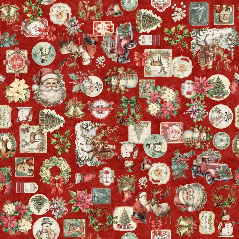 Holly Jolly Christmas Collage Red 31160R