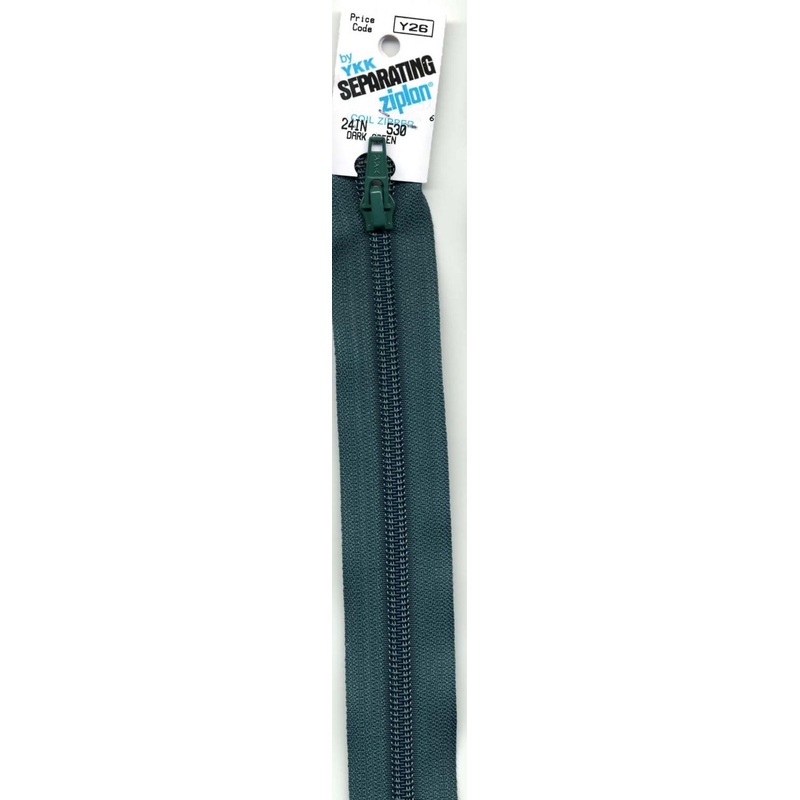 Ziplon Separating Zipper 24 Dark Green