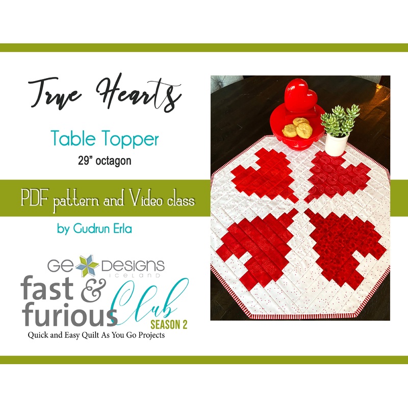 True Hearts Table Topper - Pattern and Video Class