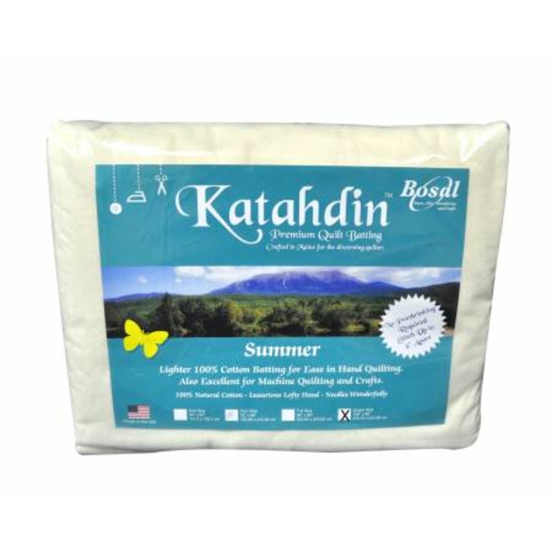 Katahdin Premium 100% Cotton Batting - Summer - 108in x 96in 393B-WHT