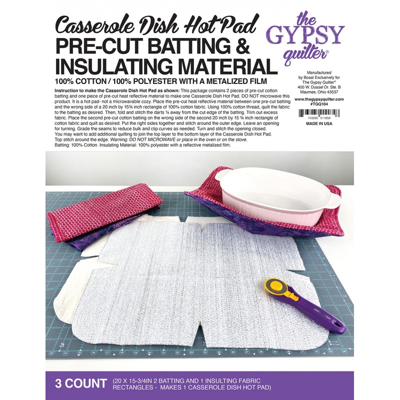 Casserole Cozy Large Pre-Cut Batting 3ct TGQ104