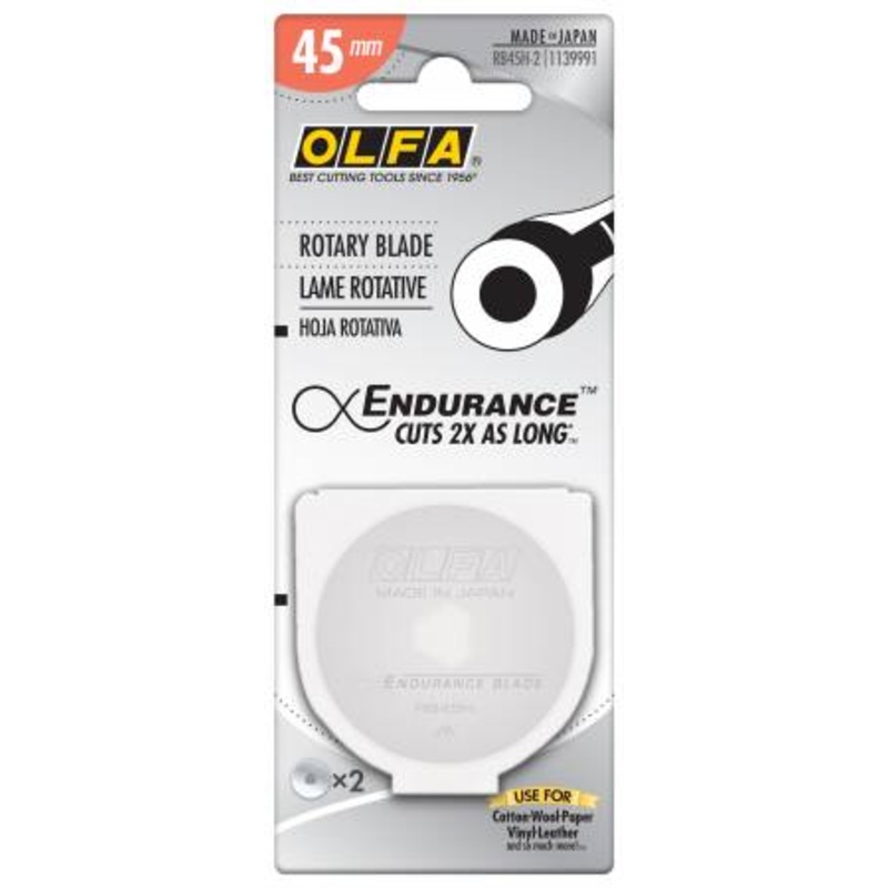 Olfa Endurance Rotary Replacement Blade 2pk #RB45H-2