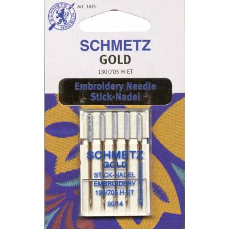 Schmetz Gold Titanium Embroidery Machine Needle Size 75/11 5ct #1824