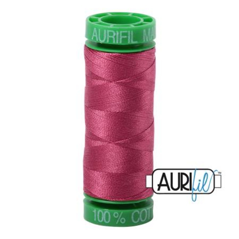 40wt Aurifil Medium Carmine Red 100% Cotton Mako Embroidery Thread # A20040102455