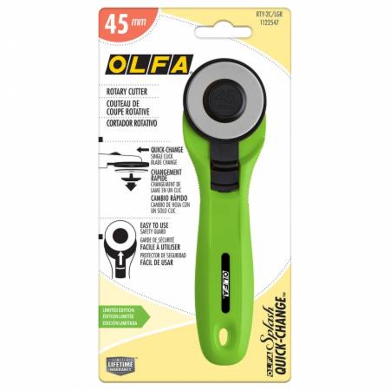 Olfa 45 mm Quick Change Rotary Cutter LIME RTY-2C-LGR