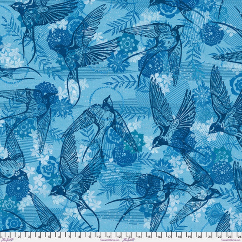 FreeSpirit Fabrics Findings Coming Home Indigo 108 Wide Backing Fabric - QBVW002.INDIGO - 3 YARD