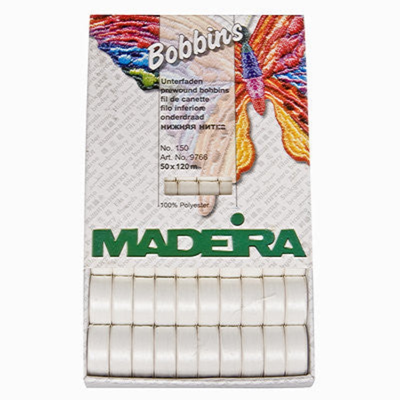 Madeira Pre-wound Bobbins-White