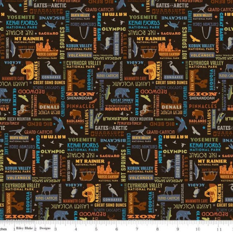 National Parks Word Print Black C8784-Black