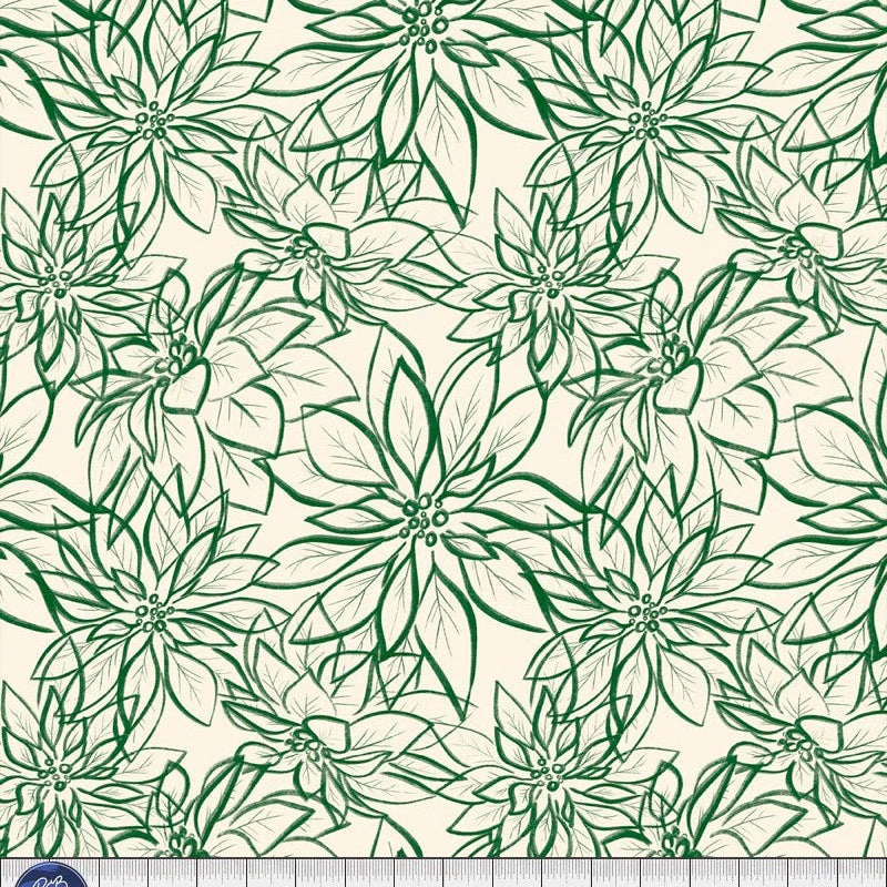 P&B Textiles Poinsettia Green 108 Wide Backing Fabric - POIW 5886 EG - 3 YARD