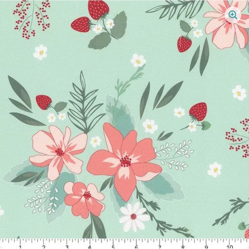 Riley Blake Designs Berry Market Floral Songbird 108 Wide Backing Fabric - WB 15749-Songbird - 3 YARD