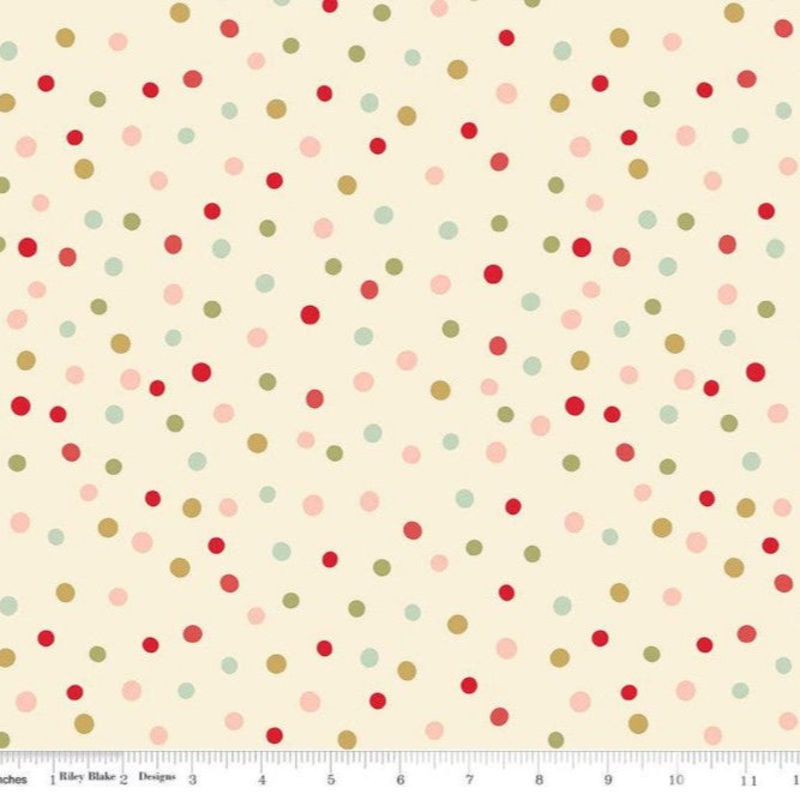 Riley Blake Designs Glisten Dots Eggnog 108 Wide Backing Fabric - WB16230-Eggnog - 3 YARD