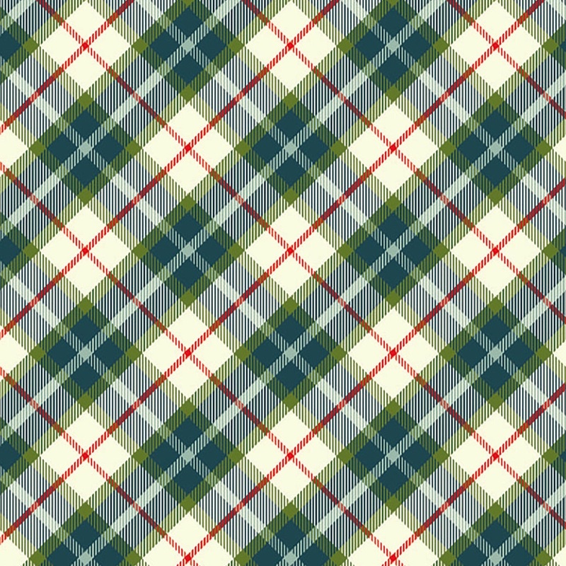 All is Bright Diagonal Plaid Teal Check SH28B
