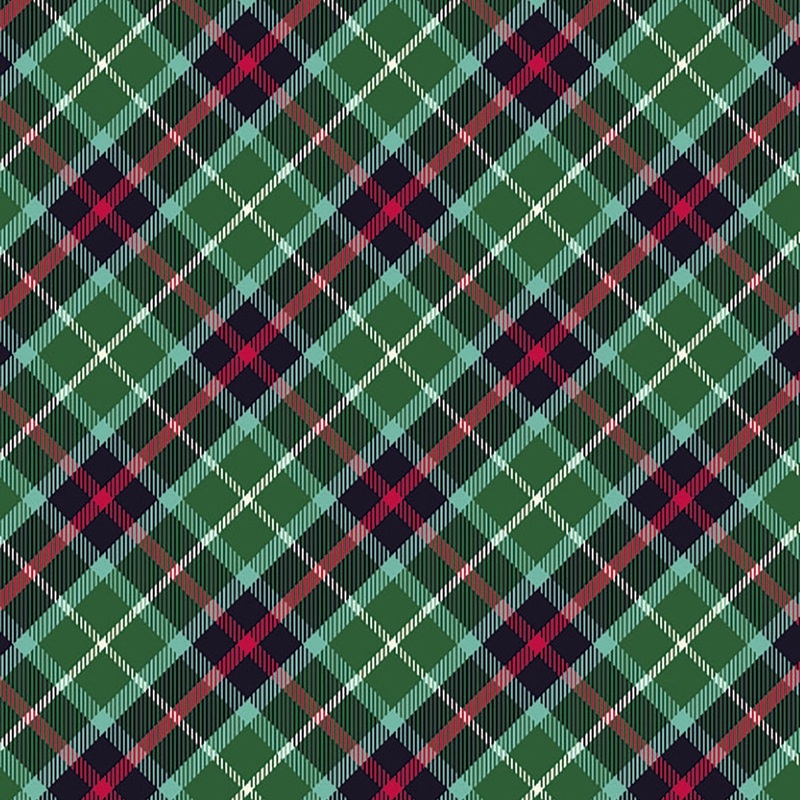 All is Bright Diagonal Plaid Green Check SH28C
