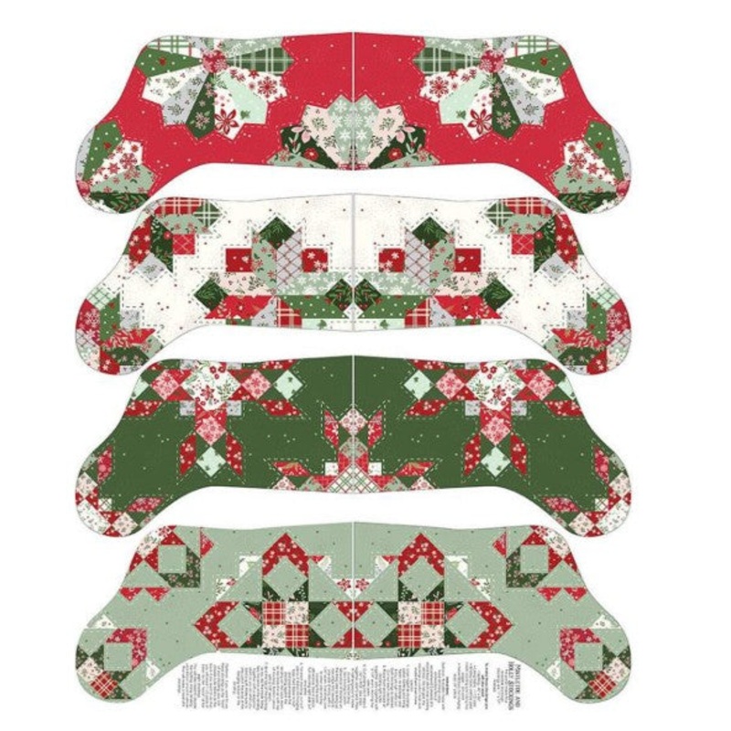 Mistletoe and Holly Stockings Panel P16411