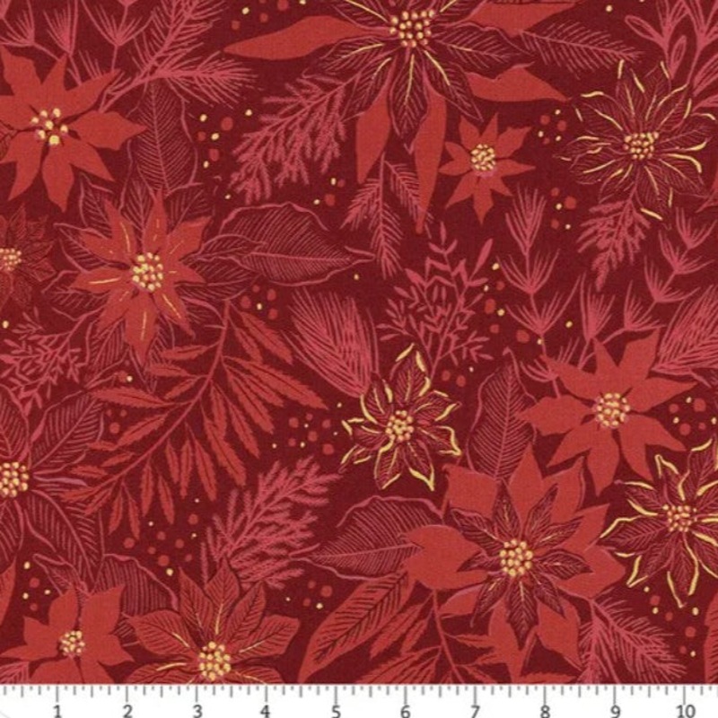 Old World Yuletide Poinsettia Crimson 45623-17M