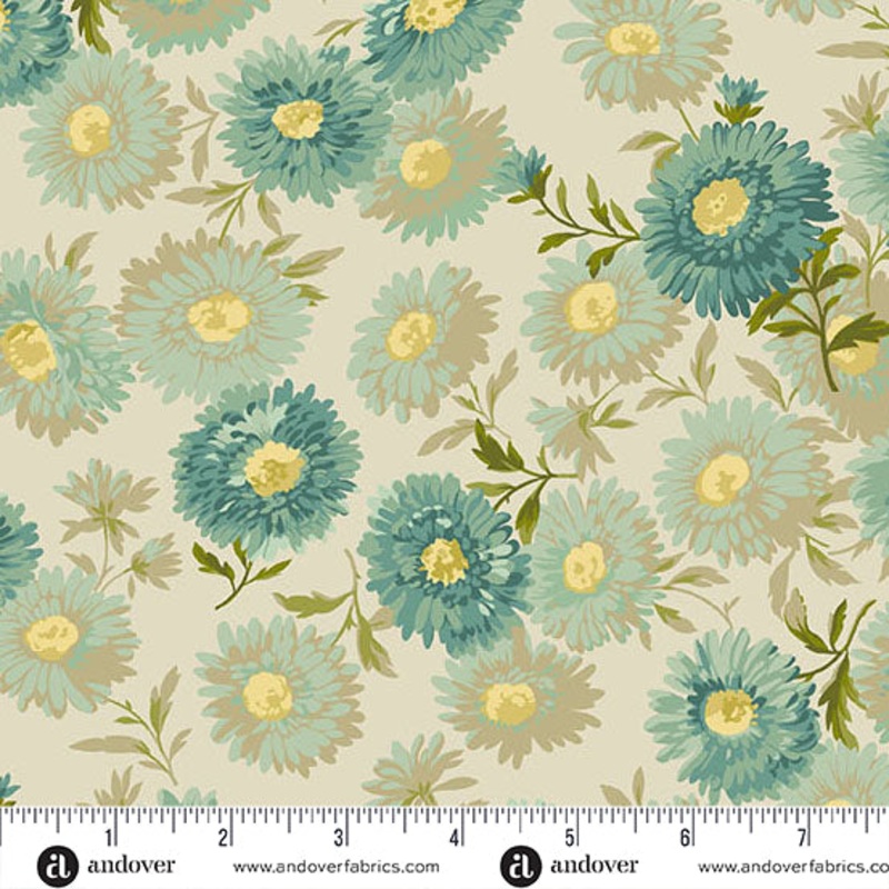 Chrysanthemum Jade 108 Wide Backing Fabric - AW1680-T - 3 YARD CUT - Andover Fabrics