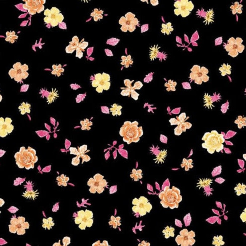 Jona's Garden Mini Tossed Flowers Orange/Pink JGAR 5387 KOP W82