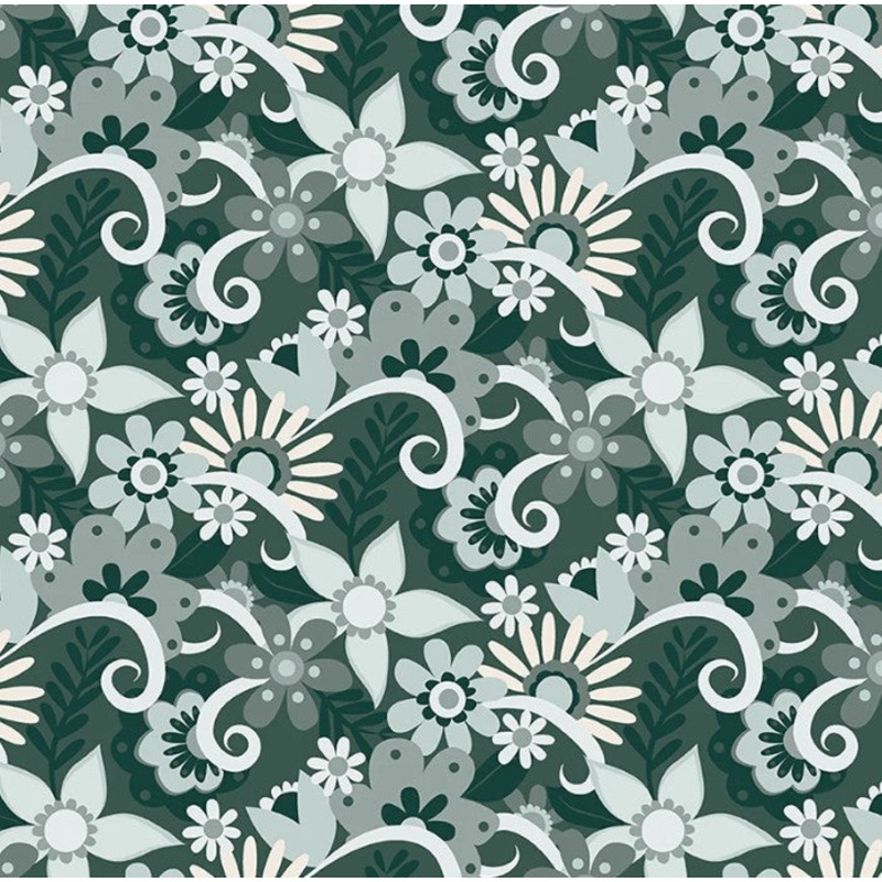 Little Goldi Floral Dark Teal T-25-91