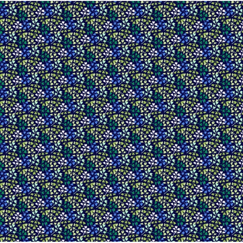 Margo Leaves Navy Blue Y3665-53 - T-25-55