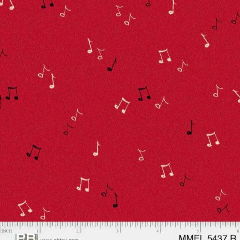 Merry Melody Music Notes Red T-25-8