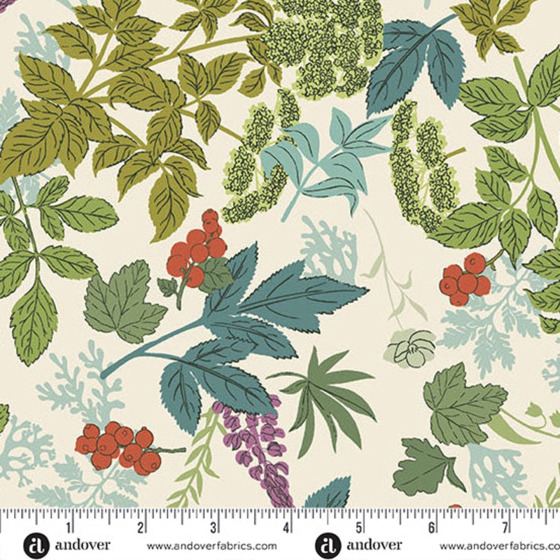 Nordic Summer Wild Flora Buttermilk 108 Wide Backing Fabric - AW-10371-L - 3 YARD CUT - Andover Fabrics- Pre-Order
