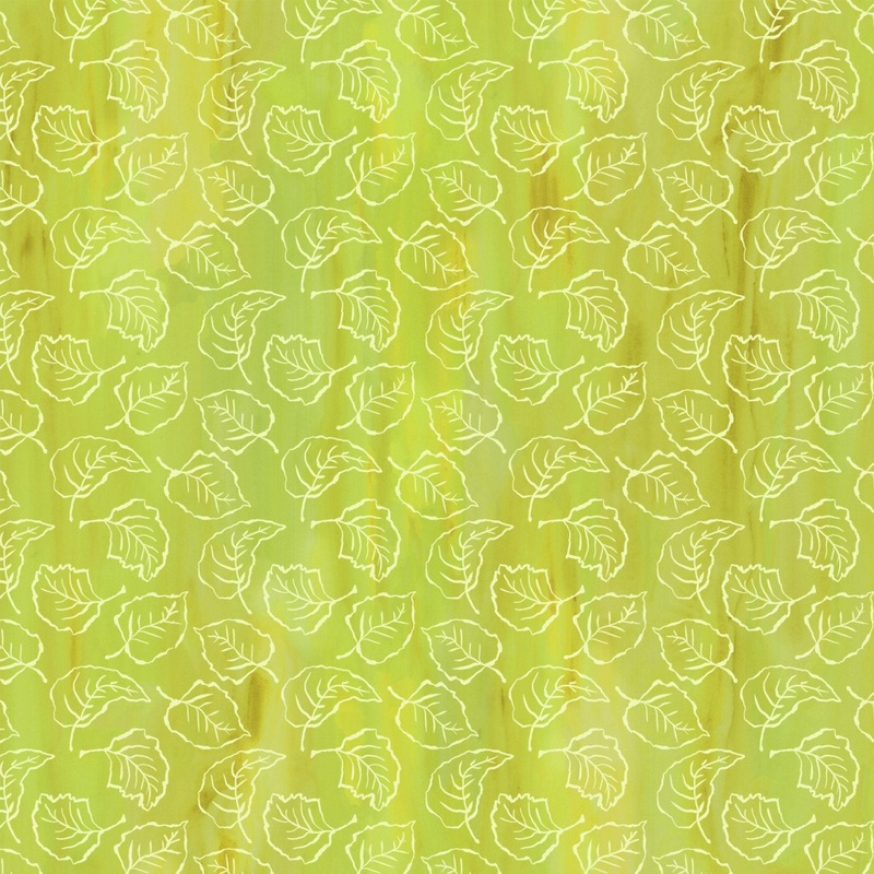 Spring in the Northwoods Lt Green Stained Glass Leaves T-25-14