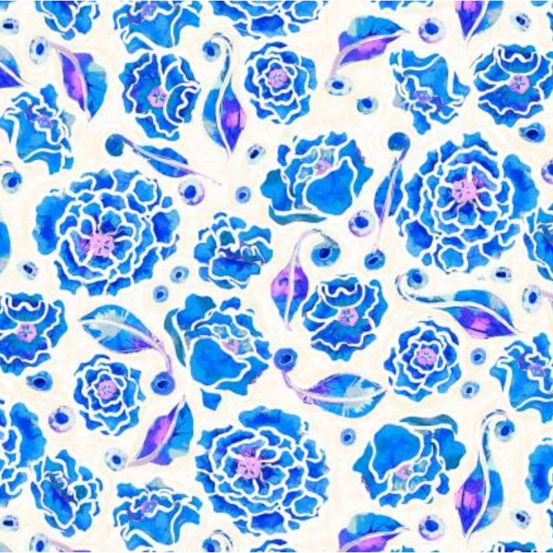 Tiny Wonders Painted Flowers Blue TWON 5448 EB - W102