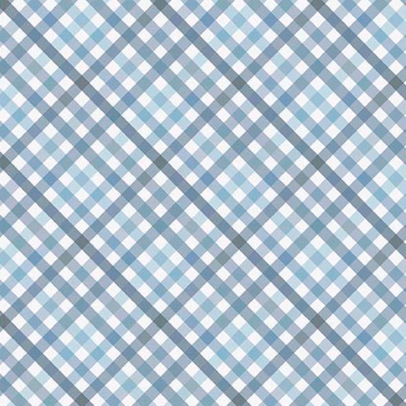 Bee Kind and Curious Diagonal Gingham Dusty Blue 2600-31239-B