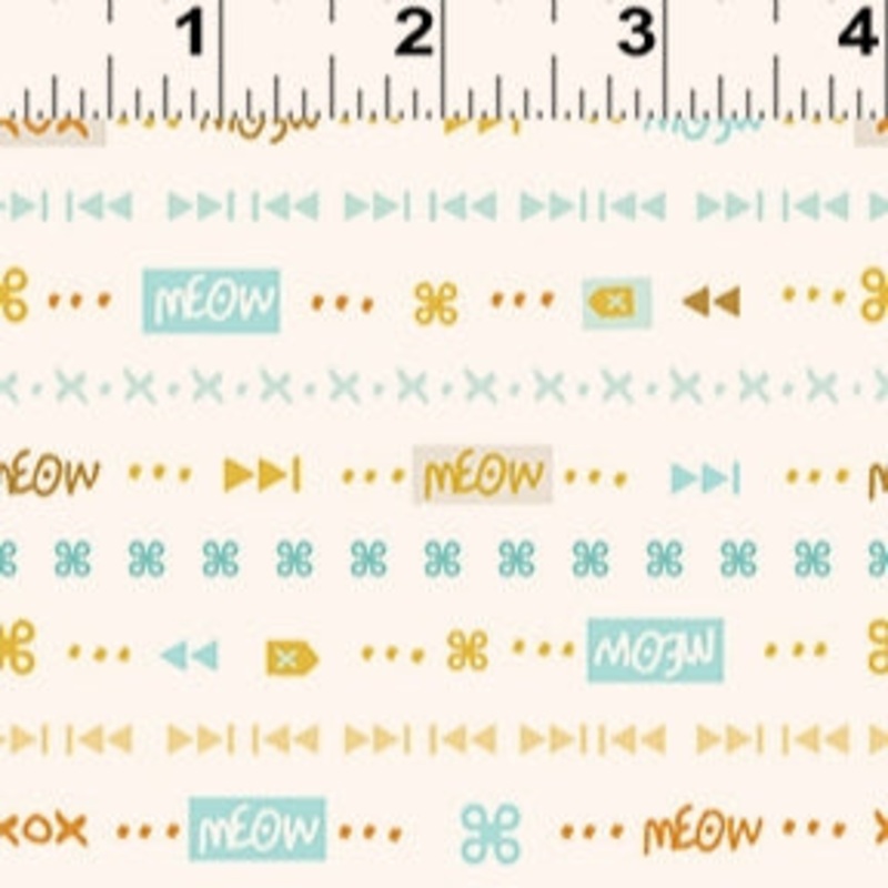 Clothworks Keyboard Cats Y3435 1 White Characters by the yard