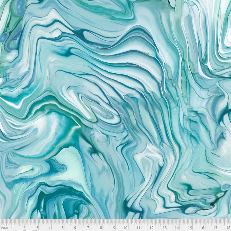 Fluidity Teal 108 Wide Backing Fabric - FL2W 5586 T  - 2 YARD CUT P&B Textiles