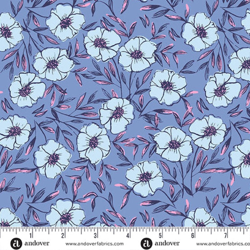 Petals and Stitches Denim Bouquet Bliss - A1567-B - 3 YARD CUT