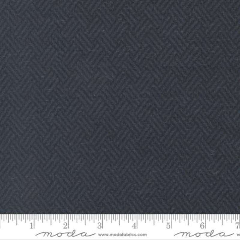 Prairie Gatherings Basket Weave Navy Flannel - 49312-18F
